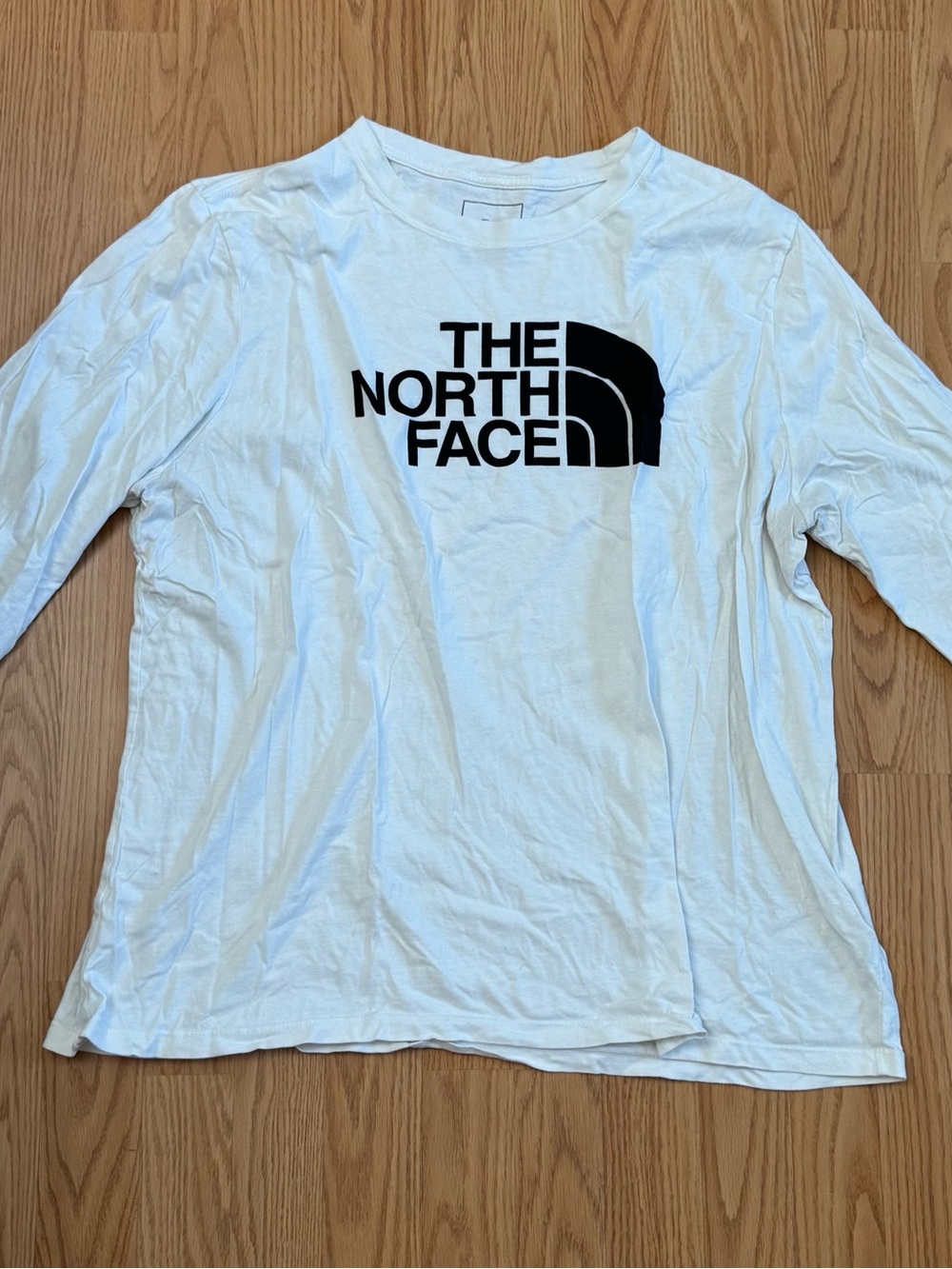 The North Face White Long Sleeve Logo Shirt with Black Print Womens XXL 2XL